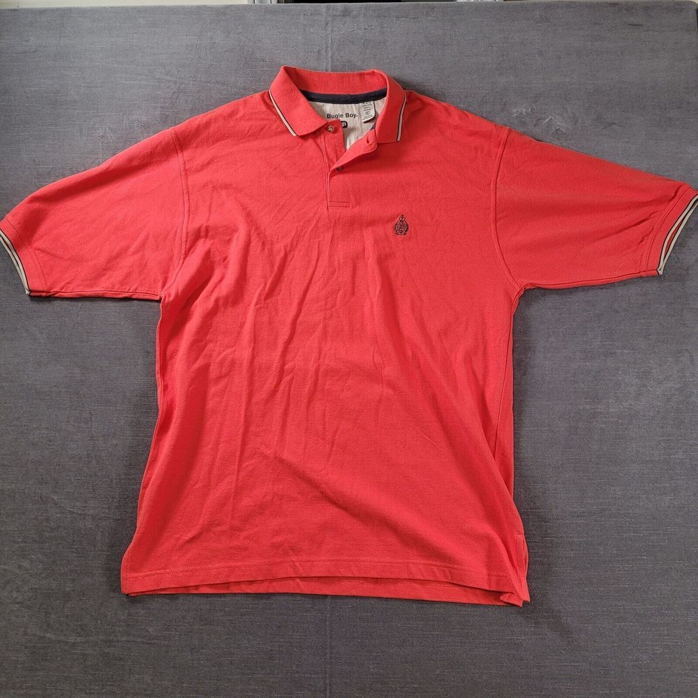 Bugle Boy Mens Polo‎ Orange Short Sleeve Shirt Size XL